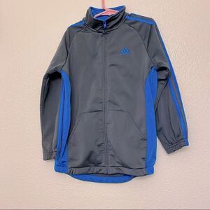 Adidas Lightweight Zip Up track hoodie jacket dark gray blue -size 7